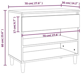Sapateira 70x36x60 cm derivados de madeira cinzento cimento