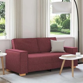 vidaXL Sofá de 2 lugares, cor vinho, 140 cm, tecido