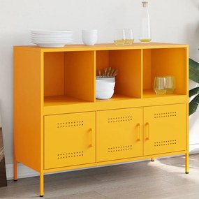 Aparador 100,5x39x79 cm aço amarelo mostarda