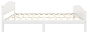 Estrutura de cama 140x200 cm pinho maciço branco