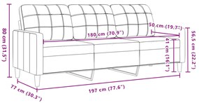 3 pcs conjunto de sofás com almofadões veludo cinzento-claro