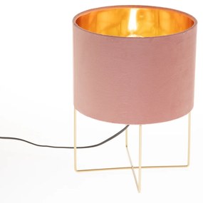 Candeeiro de mesa moderno rosa com dourado - Rosalina