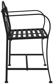 Banco de jardim de 2 lugares 104 cm aço preto