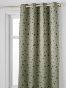 Cortinado com ilhós, opaco, fosforescente, MINISAURUS verde-salva