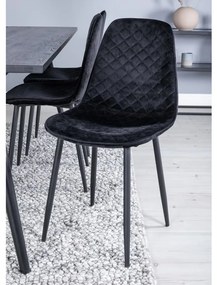 Venture Home Cadeiras de jantar Polar 2 pcs veludo com costuras preto