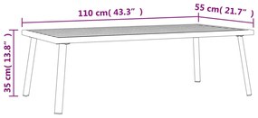 Mesa de centro de jardim 110x55x35 cm aço antracite