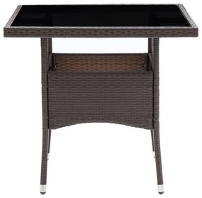 Mesa de jantar para jardim vime PE castanho