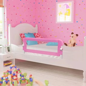 Barra de segurança p/ cama infantil 120x42cm poliéster rosa