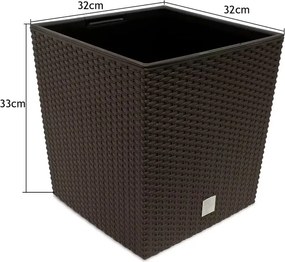 Vaso de flores plástico inquebrável e resistente aos raios UV 32x32x33cm Umbra