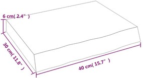 Prateleira de parede 40x30x(2-6) cm carvalho tratado castanho