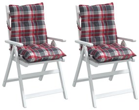 Almofadões cadeira encosto baixo 2 pcs oxford xadrez vermelho