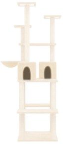 Árvore p/ gatos c/ postes arranhadores sisal 167 cm cor creme