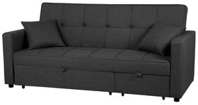 Sofá-cama com 3 lugares em cinzento escuro GLOMMA Beliani