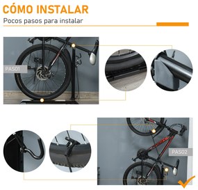 HOMCOM Suporte de bicicleta vertical Cavalete ajustável para bicicleta com alça de fixação fácil de transportar Suporta 30kg 66x56x63-73.5cm Preto