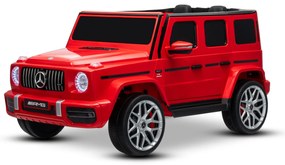 Carro elétrico para crianças Mercedes-Benz G63 AMG 24V, 4x4, 2 Lugares assento couro sintético, Rodas Eva Macias Vermelho