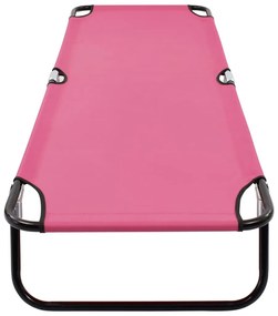 Espreguiçadeira dobrável aço rosa