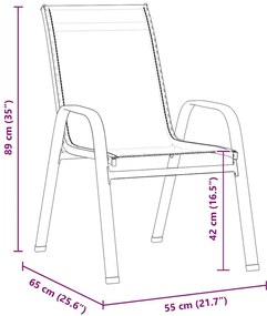 Conjunto de Jantar para Jardim 5 Peças Preto Textileno e Aço
