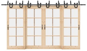 Kit de ferragens para porta deslizante 400 cm aço preto