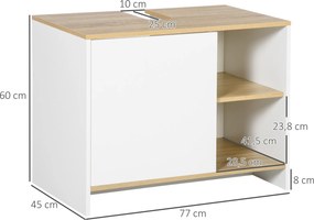 Móvel para Lavatório Pousar Móvel Casa de Banho Moderno com Prateleiras Abertas e Armário 77x45x60 cm Branco e natural