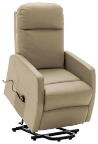 vidaXL Poltrona elevatória couro artificial cappuccino