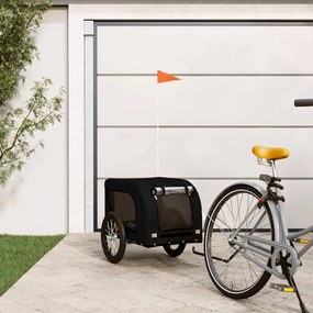 vidaXL Reboque bicicleta p/ animais tecido oxford/ferro preto