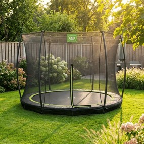 Trampolim de solo Silhouette ø244 cm com rede de segurança - preto