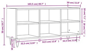 Móvel de TV 103,5x30x50 cm derivados de madeira cinzento sonoma