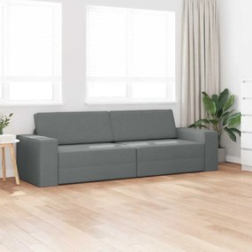 Sofá Cama de Chão 2 em 1 Cinza Escuro 245x150x60.5 cm Tecido