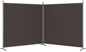 Divisória/biombo com 2 painéis 348x180 cm tecido castanho