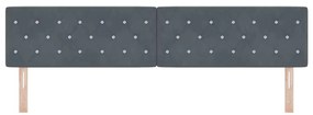 Cabeceira LED com botões de cristal, estofada, cinza escuro, 100 cm, v