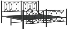 Estrutura de cama sem colchão com pés 180x200 cm preto
