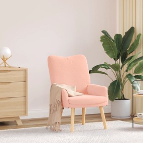 vidaXL Cadeira Relaxante Rosa Tecido Curly