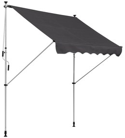 Outsunny Toldo Manual Retrátil com Manivela de Alumínio Ângulo Ajustável Proteção Solar para Varanda Jardim Pátio 200x150 cm Cinza | Aosom Portugal
