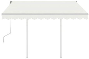 Toldo retrátil manual com postes 3x2,5 m cor creme