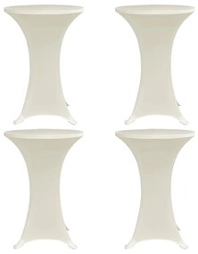 Capa para mesa de pé elástica Ø70 cm 4 pcs cor creme