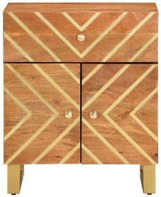 Mesa de cabeceira 50x33x60 cm mangueira maciça castanho e preto