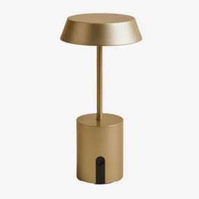 Lâmpada De Mesa Led Sem Fios Em Aço Uliana Dourado - Sklum