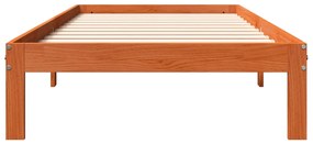 Cama sem colchão 75x190 cm madeira de pinho maciça castanho-mel