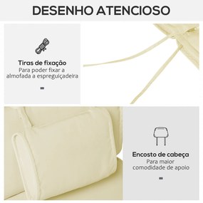 Almofada para Espreguiçadeira 198x53x5cm Almofada Suave para Espreguiç