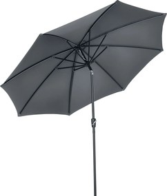 Outsunny Guarda Sol Manivela Teto Inclinável 8 Hastes Metal Pátio Varanda Jardim Exterior Ø300x240 cm Cinza | Aosom Portugal