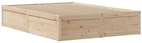 Estrutura cama c/ cabeceira 135x190 cm pinho maciço