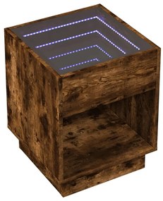 Mesa de cabeceira c/ LED Infinity 40x40x50 cm carvalho fumado