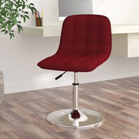 vidaXL Cadeira de jantar giratória tecido vermelho tinto