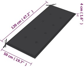 Banco de jardim 2 lugares c/ almofadão 120 cm eucalipto maciço