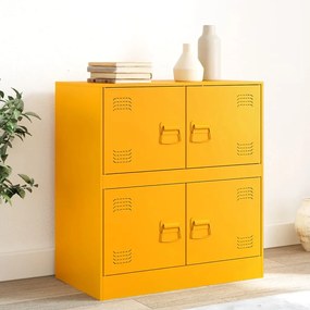 Aparador 67x39x73 cm aço amarelo mostarda