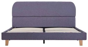 Estrutura de cama sem colchão 135x190 cm tecido cinzento-claro