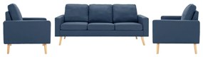 3056648 vidaXL 3 pcs conjunto de sofás tecido azul
