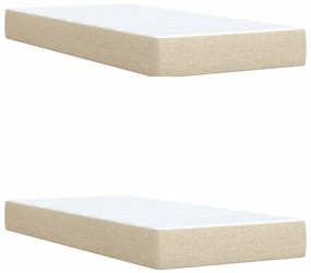 Cama com molas/colchão 200x200 cm tecido cor creme