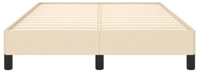 Estrutura de cama sem colchão 120x190 cm tecido creme