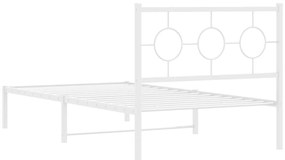 Estrutura de cama com cabeceira 100x200 cm metal branco